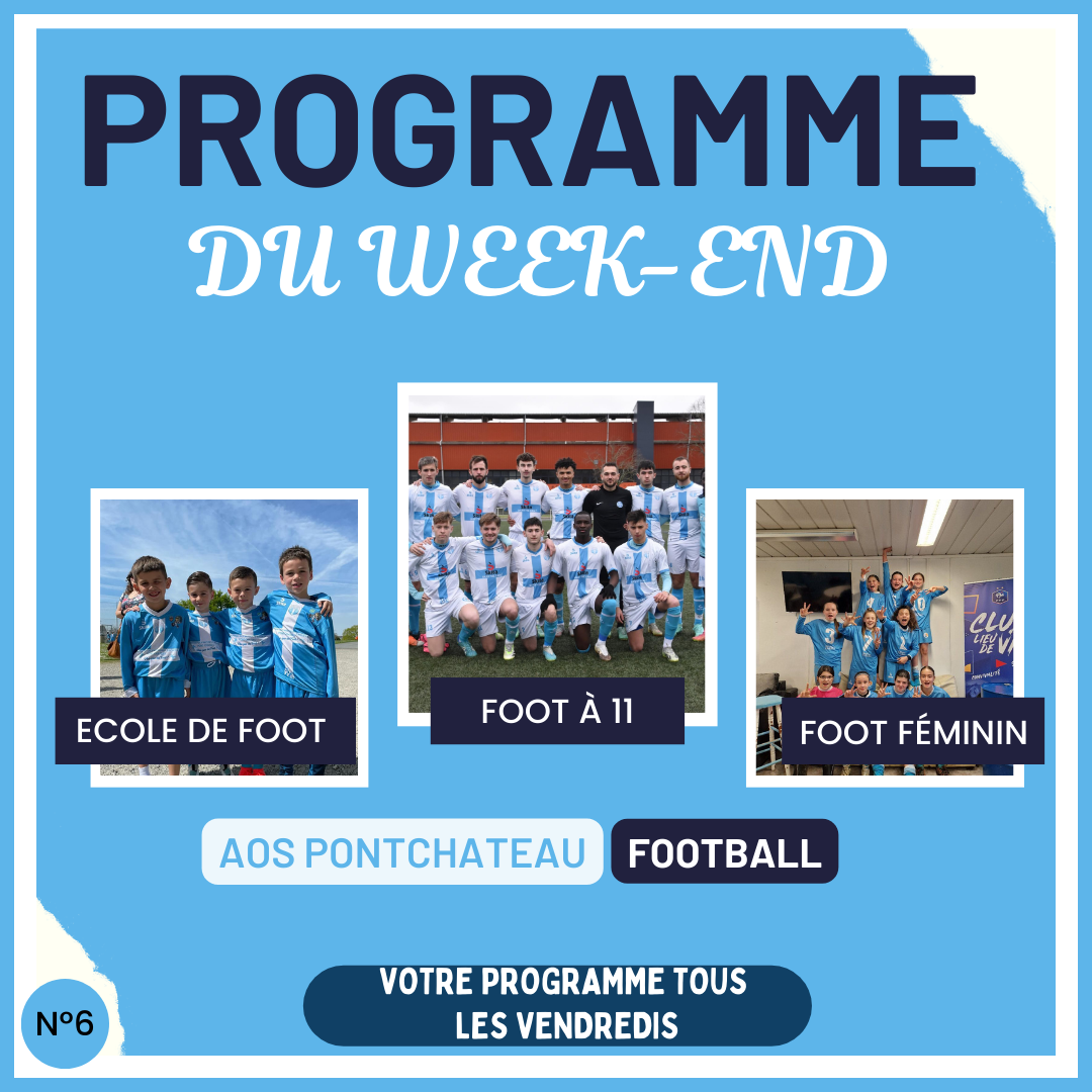 PROGRAMME DES MATCHS DU WEEK-END