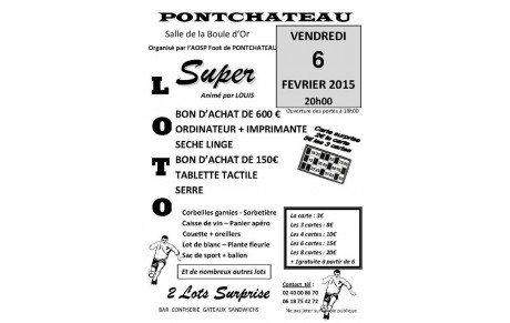 LOTO de l'AOSP FOOT du 6 fevrier 2015
