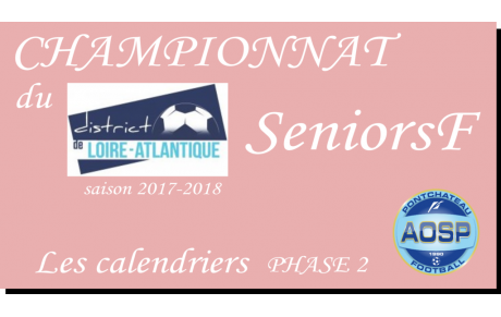 LE CALENDRIER DES SENIORS FEMININES