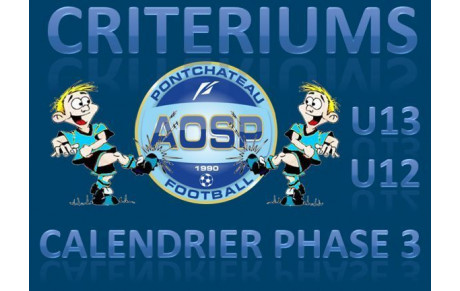 PHASE DE PRINTEMPS U12-U13