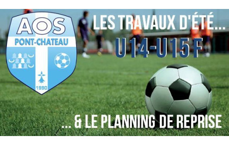 PLANNING DE REPRISE ESTIVALE U15 F
