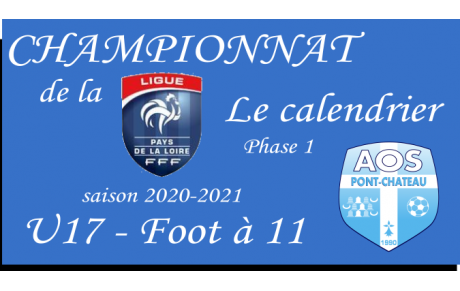 LE CALENDRIER DE R2 DES U17M