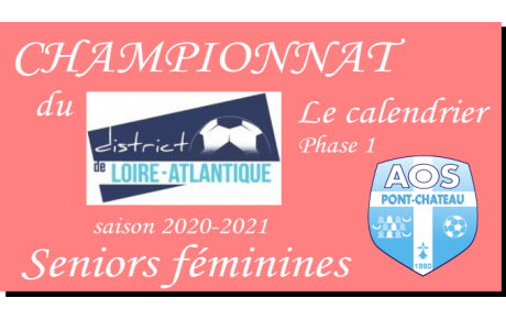 LE CALENDRIER SENIORS FÉMININES