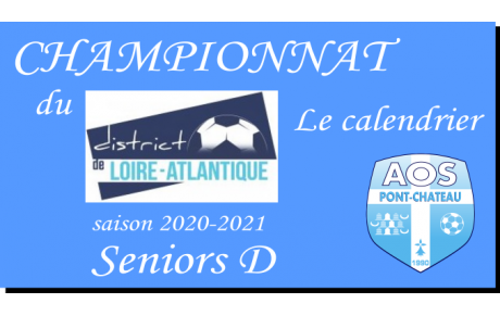LE CALENDRIER SENIORS D