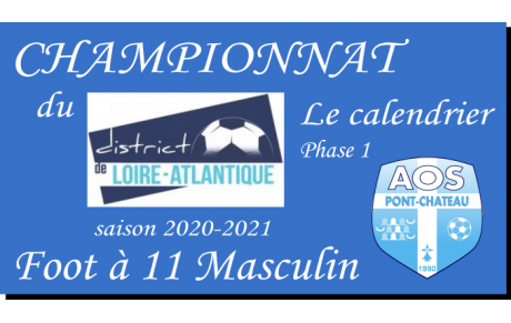 LE CALENDRIER FOOT à 11 MASCULIN