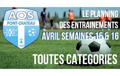 PLANNING DES ACTIVITES DU 12 au 25 AVRIL