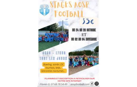 STAGES DE LA TOUSSAINT 2022