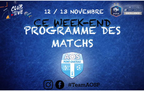 PROGRAMME DES MATCHS DU WEEK-END