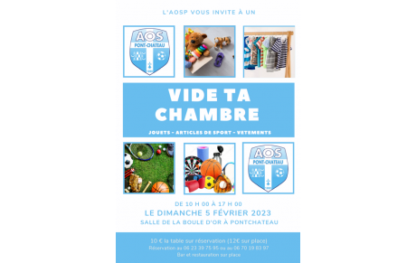 L'AOSP VOUS INVITE À SON VIDE TA CHAMBRE LE 5 FÉVRIER 2023