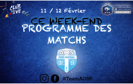 PROGRAMME DES MATCHS DU WEEK-END