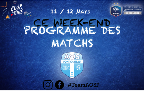 PROGRAMME DES MATCHS DU WEEK-END
