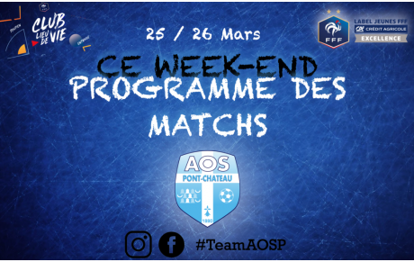 PROGRAMME DES MATCHS DU WEEK-END