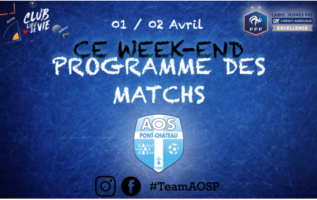 PROGRAMME DES MATCHS DU WEEK-END