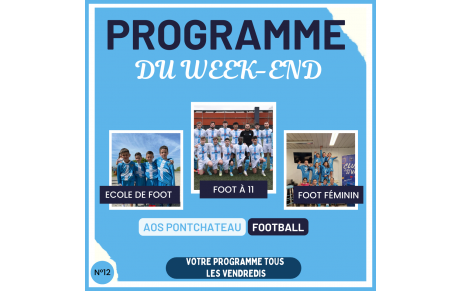 🆕 PROGRAMME DU WEEK-END 🆕  