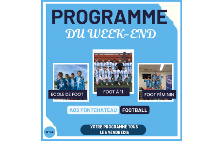 🆕 PROGRAMME DU WEEK-END 🆕  